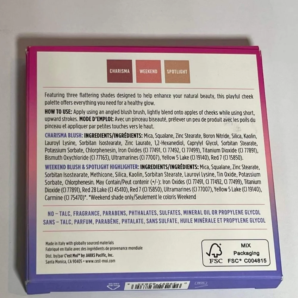 C'est Moi Aspiring‎ Cheek Palette Flattering Beauty Makeup Blush Selfcare Italy